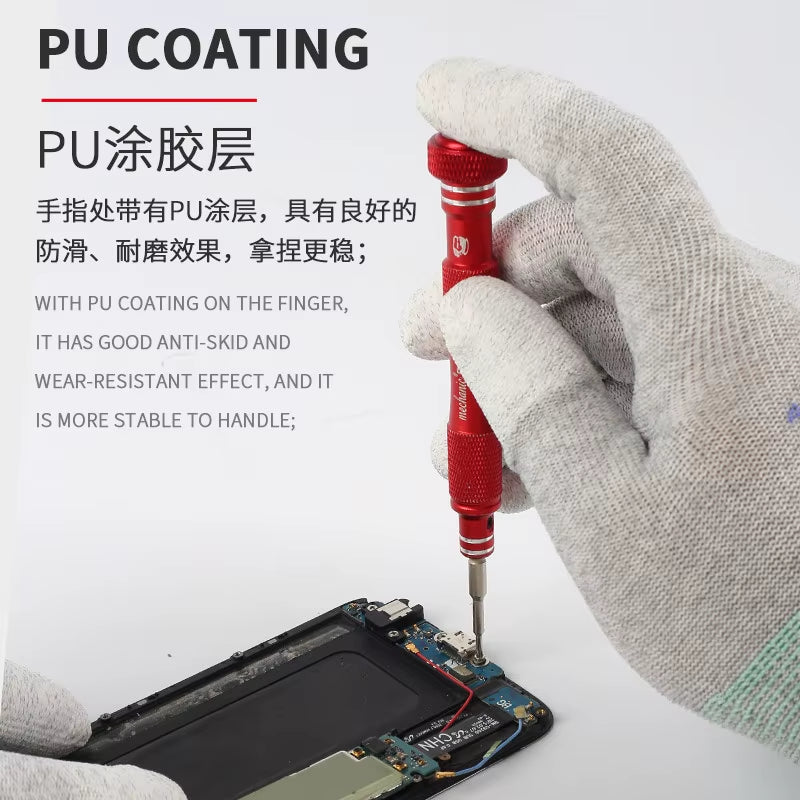 MECHANIC AS02 Carbon Fiber Anti-Static Gloves Elasticity Non-Slip PU Coating Layer Protective Glove Electronic Repair Hand Tools
