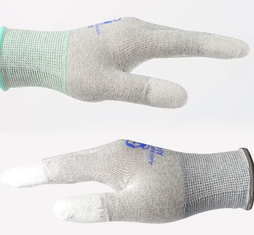 MECHANIC AS02 Carbon Fiber Anti-Static Gloves Elasticity Non-Slip PU Coating Layer Protective Glove Electronic Repair Hand Tools