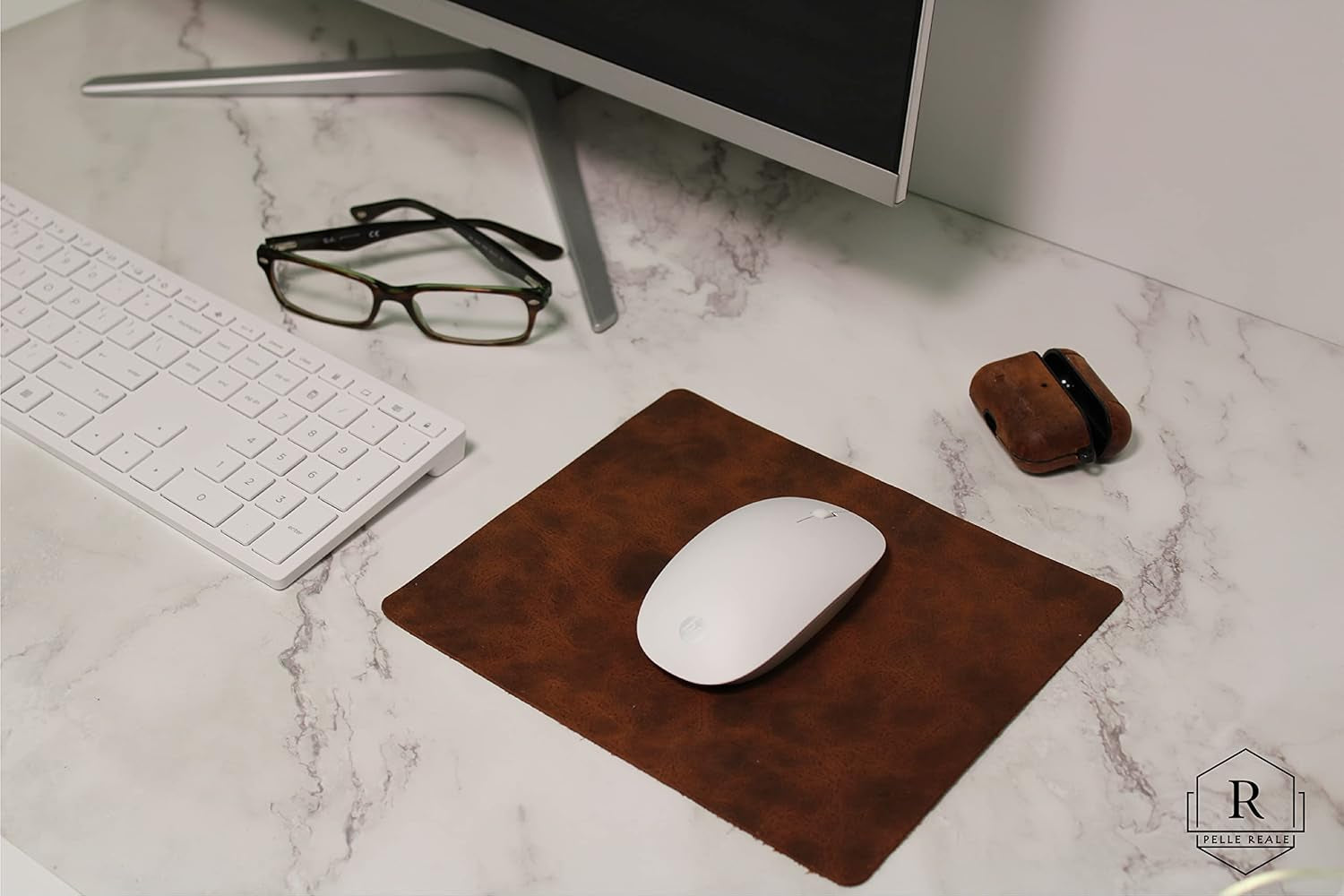 Leather Mouse Pad for Laptop Computer and PC (Dark Brown)