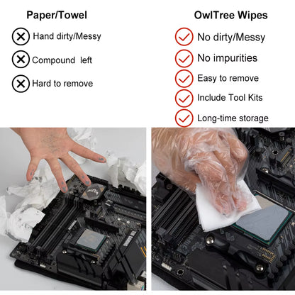 5Pcs Thermal Paste Cleaner Remover No Impurities Thermal Compound Cleaning Wipes for CPU GPU Heatsink Thermal Paste Grease