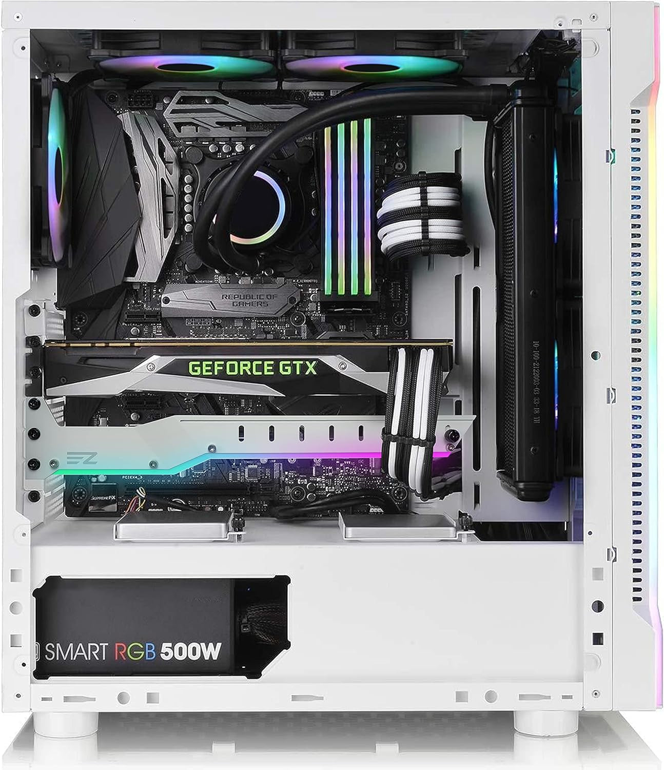 GPU Holder Brace Graphics Card GPU Support Video Card Holder Bracket with 5V 3 Pin ARGB LED, Video Card Sag Holder/Holster Bracket Support RX6700,RTX3090- 309Ez-White